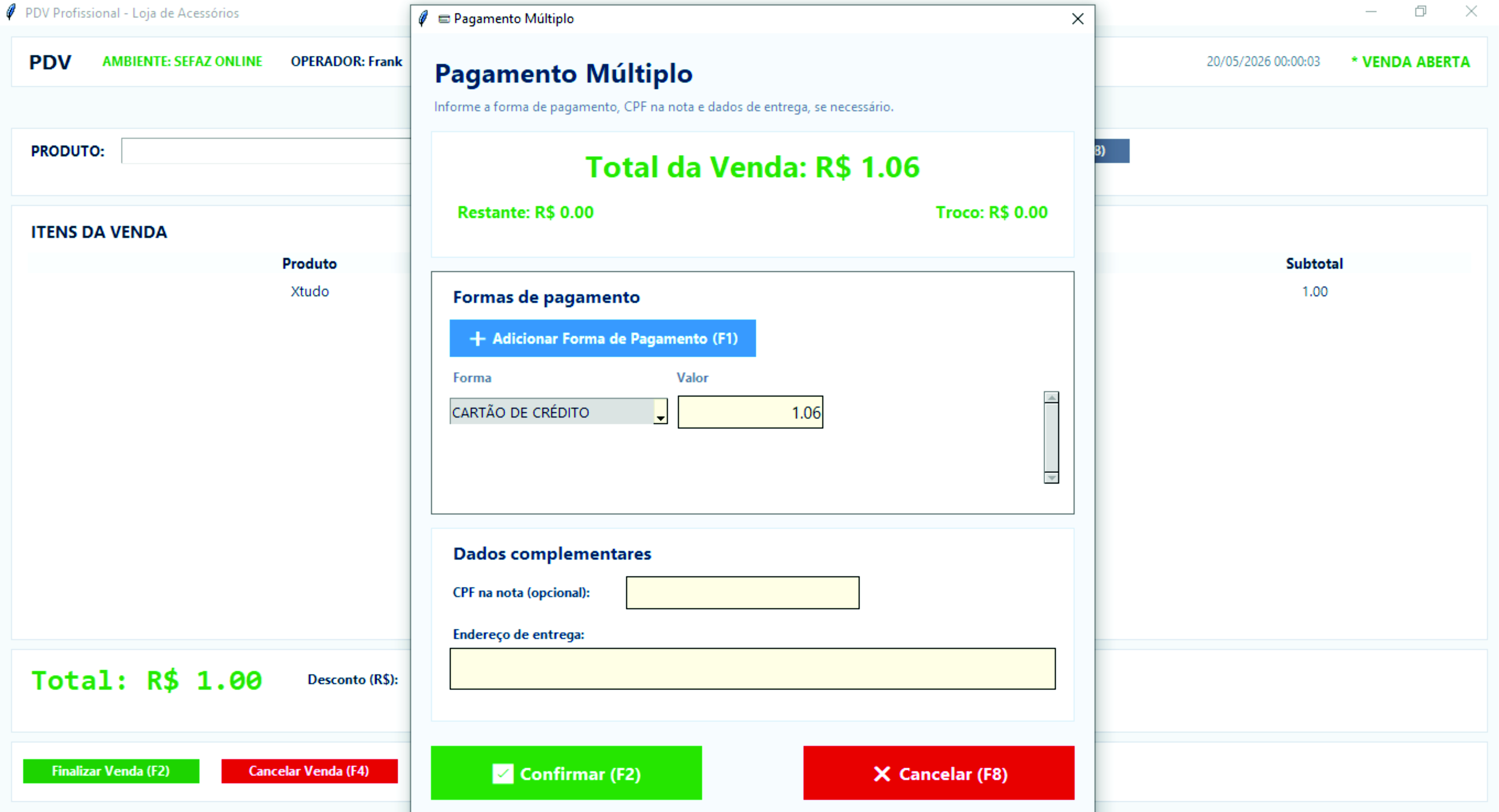 Tela de automação da Alumbratec